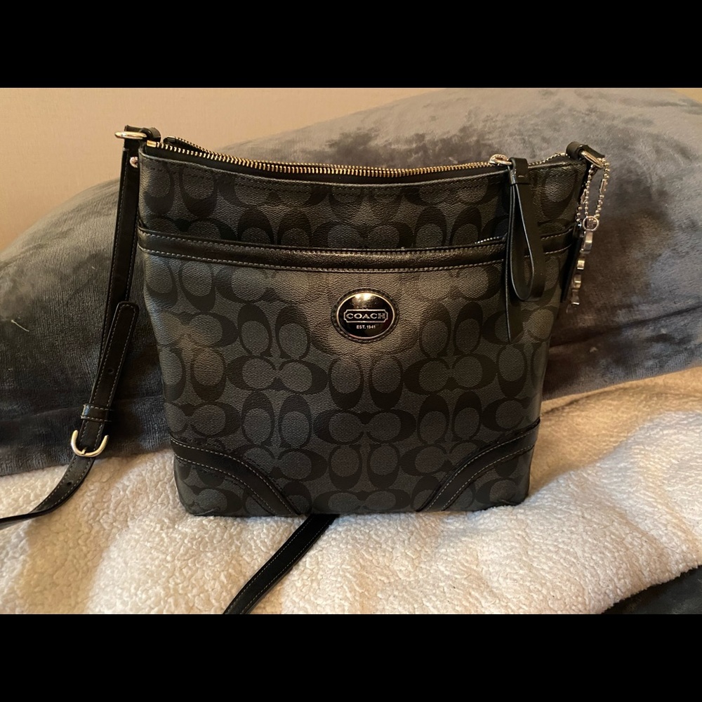 Coach black file crossbody